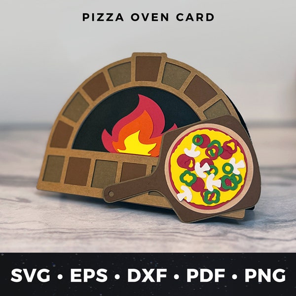 Pizza Oven Greeting Card svg, Pizza Oven Birthday Card svg, Pizza Oven Gift svg, Pizza Birthday Card svg, DIY Pizza Card SVG Cut File