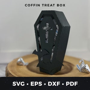 Halloween Candy Holder svg, Halloween Treat Box svg, Halloween Box svg, DIY Halloween Treat Box, Coffin Favor Box, Coffin Candy Box Cut File