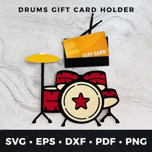 Porta-cartão-presente para bateria svg, Bateria svg, Porta-cartão-presente para bateria, Cartão de bateria faça você mesmo, Presente para baterista faça você mesmo, Cartão de professor de bateria svg, Amante de bateria svg