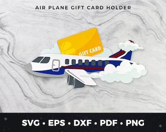 Air Plane Gift Card Holder svg, Travel Gift Card Holder svg, Pilot Gift Card Holder svg, Travel Money Holder Cut File, Travel Gift Card svg