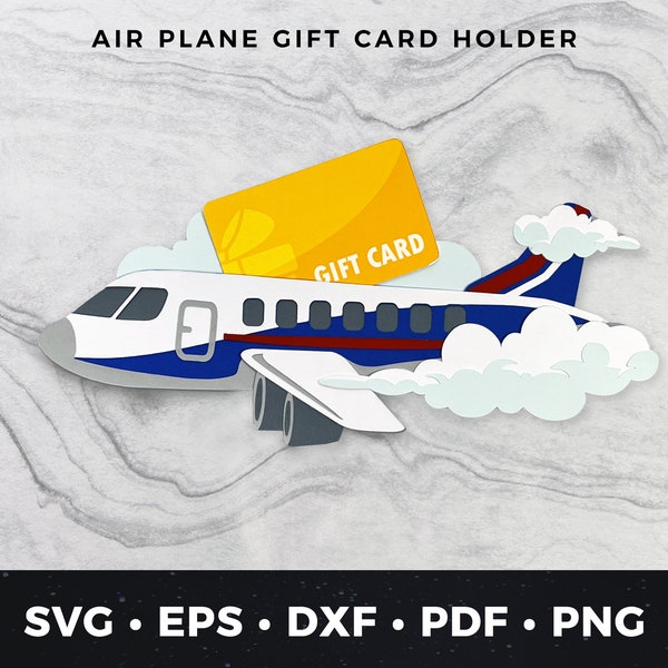 Air Plane Gift Card Holder svg, Travel Gift Card Holder svg, Pilot Gift Card Holder svg, Travel Money Holder Cut File, Travel Gift Card svg