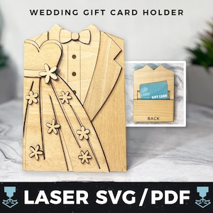 Hochzeitsgeschenk Kartenhalter Laser SVG, Braut und Bräutigam Geschenkkarte, Hochzeit Geldhalter, Laser Holz Hochzeitsgeschenk, Brautgeschenkkarte, Bräutigam Geschenk