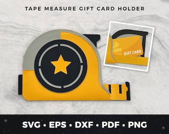 Tape Measure Gift Card Holder svg, Tape Measure Cut File, No One Measures Up to You svg, Handyman Gift Card, Handyman svg, DIY Dad card svg