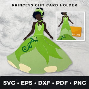 Princess Gift Card Holder svg, Princess Cut File, Princess Birthday Card svg, Princess Money Holder svg, DIY Princess Gift Card Holder 07