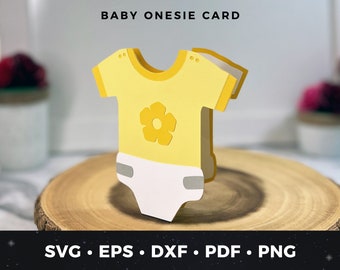 Baby Shower Card SVG, Baby Shower Card File di taglio, Baby Card fai da te, Baby Shower Card SVG di genere neutro, Baby Body SVG, Baby Onesie File di taglio