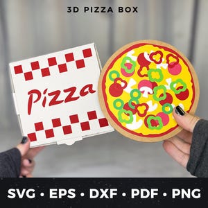 Mini Pizza Box SVG, 3D Paper Pizza Box Cut File, Cricut Pizza svg, Pizza Party Favor Boxes, DIY Party Favors, Pizza Gift Box, Fast Food Gift