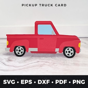 Pick up camion carte svg, svg carte d'anniversaire camion pick-up, mignon camion carte svg, svg carte de voeux camion, camion cadeau d'anniversaire svg, pdf, eps, dxf