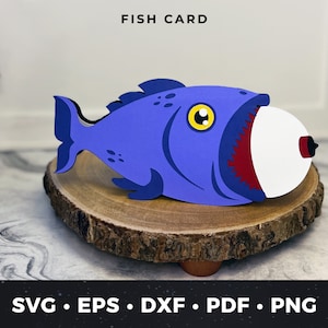 Fischen Geburtstagskarte Vorlage, Fisch Geburtstagskarte, Geburtstagskarte Download, DIY Fisch Karte svg, Niedliche Fischen Cut Datei, Einzigartige Fischen Karte 02