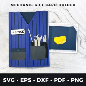 Portatarjetas de regalo para mecánico svg, Tarjeta de reparación de automóviles svg, Tarjeta de agradecimiento para mecánico de automóviles pdf, Tarjeta de mecánico de bricolaje png, Amante de los automóviles, Cumpleaños de mecánico