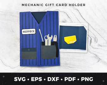 Mechanic Gift Card Holder svg, Auto Repair Card svg, Car Mechanic Thank You Card pdf, DIY Mechanic Card png, Car Lover, Mechanic Birthday