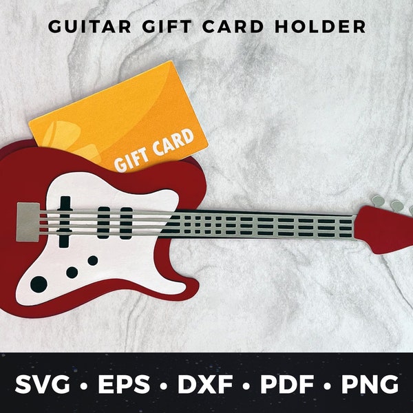 Electric Guitar Gift Card Holder, DIY Guitar Card, Guitar png, Guitar SVG, Guitar Cut File, Cricut Project, DIY Guitar Card, Guitar Lover