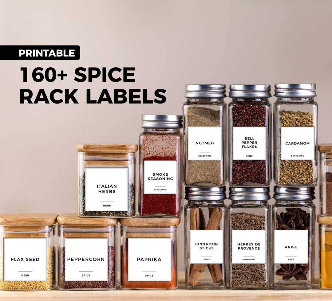 Printable Pantry Labels, Square Pantry Labels, Printable Spice Rack