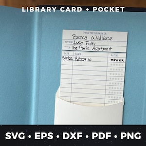 Bolso e recibo de cartão de biblioteca svg, download de cartão de empréstimo de biblioteca pessoal, cartão de biblioteca faça você mesmo, bolso de cartão de biblioteca, encarte de empréstimo de livro