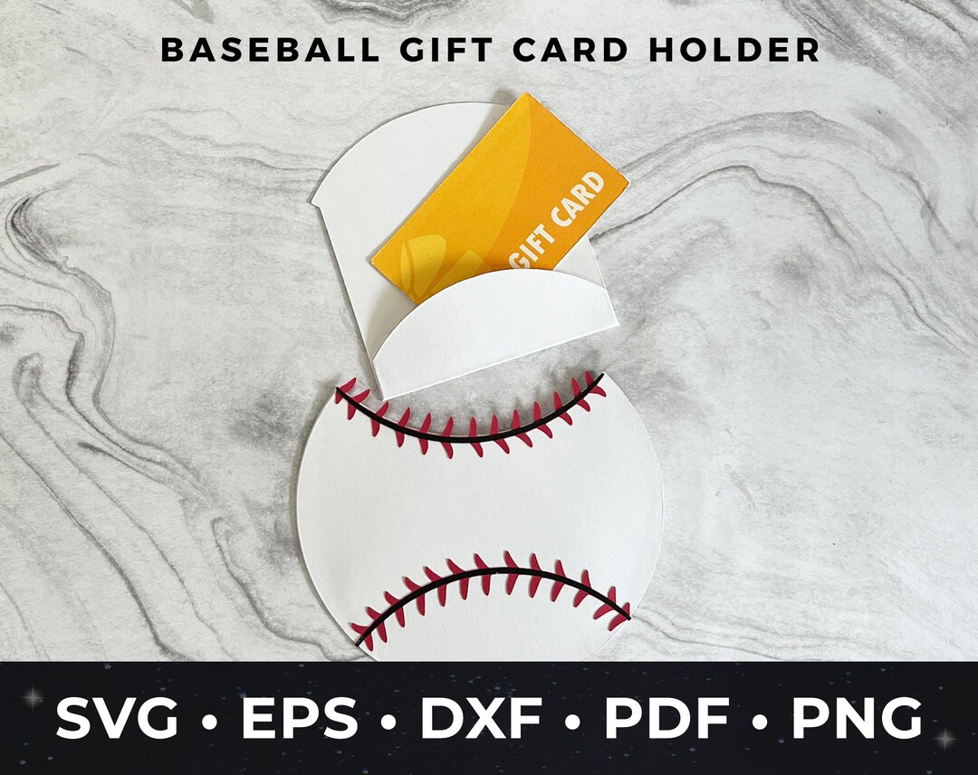 Baseball Gift Card Holder Svg Father's Day Card DIY Etsy