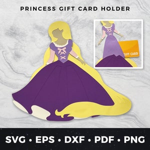 Princess Gift Card Holder svg, Princess Cut File, Princess Birthday Card svg, Princess Money Holder svg, DIY Princess Gift Card Holder 05