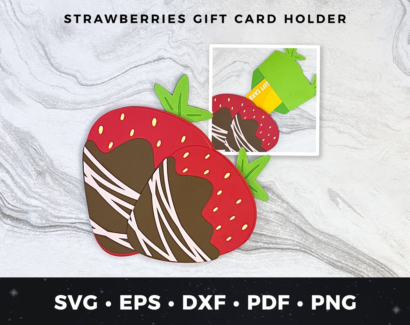 Chocolate Strawberries Gift Card Holder