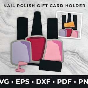Porta-cartão-presente para esmalte de unha Cartão Svg, Cartão de unha svg, Cartão-presente para salão de beleza svg, Cartão de dia de spa, Cartão-presente para manicure svg, Cartão-presente para pedicure svg