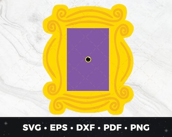Freunde gelber Bilderrahmen svg, Freunde Rahmen svg, Monica's Door, Freunde Peephole, Freunde Rahmen geschnitten Datei, Freunde Rahmen Clipart, Freunde