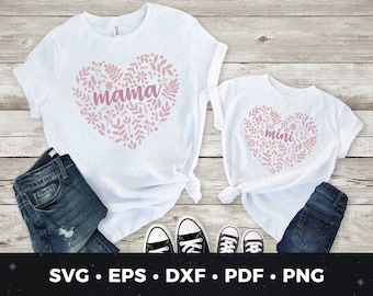 Mommy and Me svg, Mama and Mini svg, Mother Daughter svg, Cricut, Matching Shirt Svg, Mom Shirt, Toddler Shirt Svg, Mothers Day svg cut file
