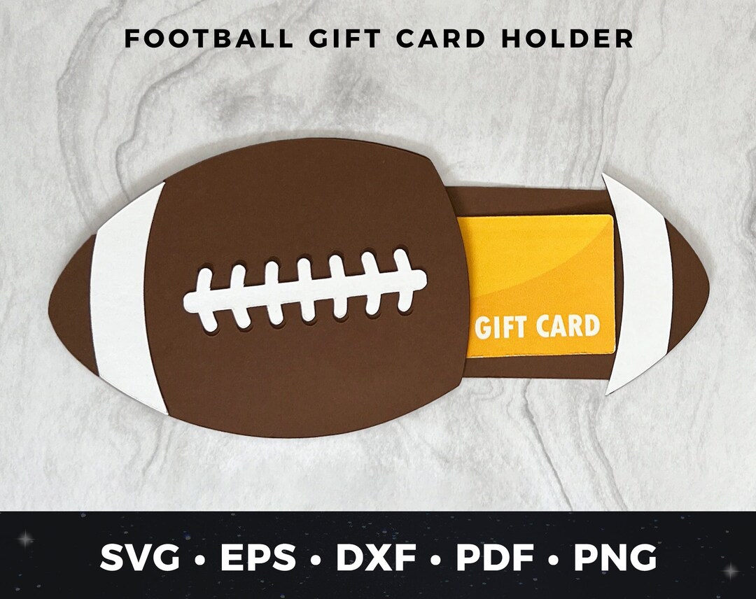 Football Gift Card Holder Svg, DIY Football Coach Gift, Football Fan
