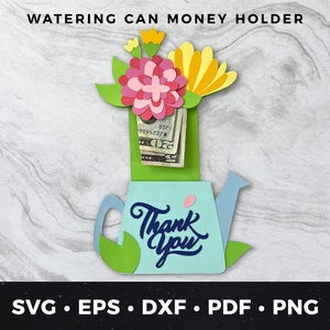Danke, Geldhalter, Blumengeldhalter, DIY-Dankeschön-Karte, Dankeschön-Geldhalter, Dankeschön-Svg, Gießkanne-Schnittdatei