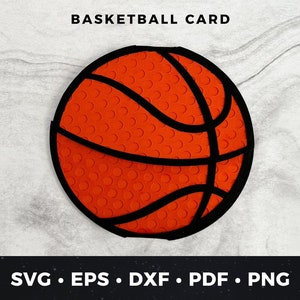 Carte de basket-ball Svg, carte d'entraîneur de basket-ball bricolage, carte d'amateur de sport, fan de basket-ball, svg de basket-ball, carte de basket-ball bricolage coupe fichier