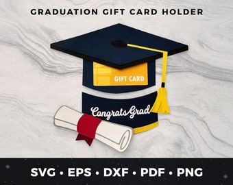 Graduation Cap Gift Card Holder, DIY Graduation Card, Grad Cap svg, Graduation SVG, Graduation Cut File, Cricut Project, DIY Grad Card, Grad