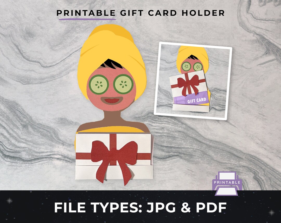 Printable Spa Gift Card Holder Svg, DIY Spa Card, Bday Gift Card Holder ...
