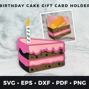 Verjaardagstaart cadeau kaarthouder svg, verjaardagscadeau kaart houder svg, DIY verjaardagskaart, verjaardagscadeau kaarthouder, taart cadeaukaart svg, taart svg