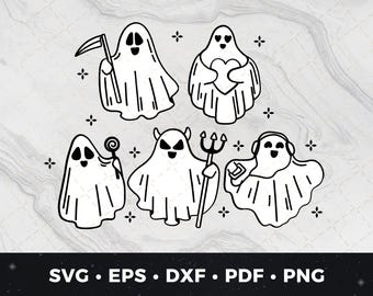 Ghosts SVG, Halloween svg, Ghost svg, Ghost svg bundle, Ghost Clipart, Cute ghost cut files, Halloween ghost Design Clipart Digital Download