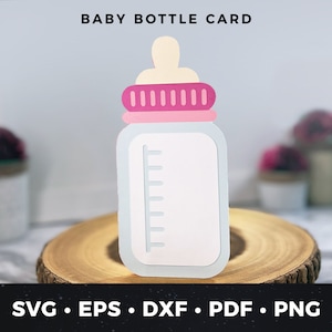 Cartão de mamadeira Svg, Cartão de chá de bebê svg, Prêmio de chá de bebê, Cartão de felicitações para chá de bebê, Cartão de novo bebê svg, Arquivo de corte de mamadeira svg