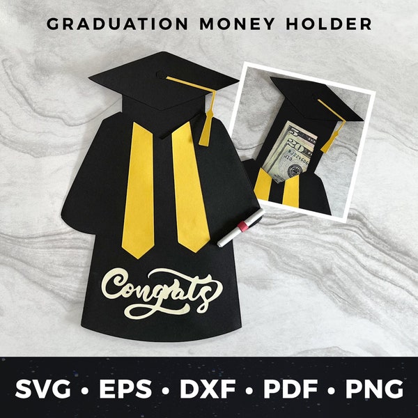 Graduation Money Holder, DIY Graduation Card, Cap and Gown svg, Graduation SVG, Graduation Cut File, Cricut Project, DIY Grad Card, Grad