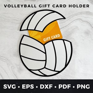 バレーボール ギフト カード ホルダー SVG、DIY バレーボール コーチ ギフト、バレーボール ファン カード、DIY バレーボール カット ファイル、バレーボール SVG、Cricut ファイル