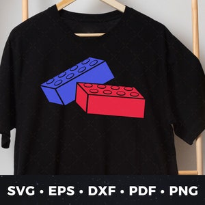 Customizable Building Block SVG | DIY Toy Brick Shirt Design | Kids&#39; Toy Block Cut File | Brick Building Printable | Bricks Clipart 05