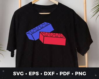 Customizable Building Block SVG | DIY Toy Brick Shirt Design | Kids' Toy Block Cut File | Brick Building Printable | Bricks Clipart 05