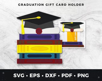 Porta-cartão de presente de formatura svg, Cartão de formatura faça você mesmo, Arquivo de corte de cartão de presente de parabéns para formatura, Cartão de formatura faça você mesmo pdf eps, Porta-dinheiro de formatura svg