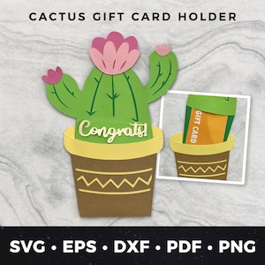 Congrats Geschenkkartenhalter, Kaktus Geschenkkartenhalter, DIY Glückwunschkarte, DIY Herzlichen Glückwunsch Geschenkkartenhalter, Congrats svg, Kaktus cut Datei