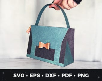 3D Paper Purse SVG, DIY Fashion Handbag Template, Cricut Purse Gift SVG, Stylish Paper Craft Purse, Party Favor Purse svg, Bag svg