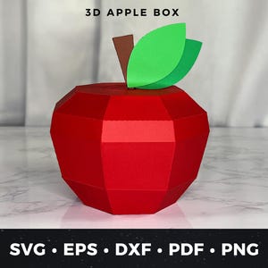 Apple Gift Box SVG, Teacher Gift Box Cut File, 3D Apple Favor Box PDF, DIY Teacher Appreciation Gift, Paper Apple Favor Box, Apple Picking