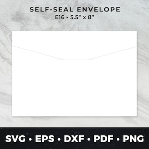 E16: 5,5 "x 8" - Wiederverwendbarer selbstklebender Umschlag svg, Umschlag svg, Umschlag Download, selbstklebende Umschlag svg, DIY Umschläge, Umschlag Vektorgrafik