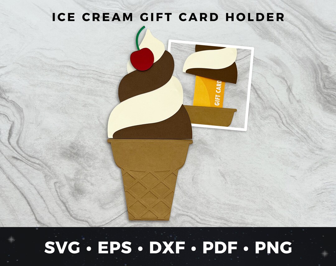 Ice Cream Gift Card Holder, Ice Cream Card Svg, Ice Cream Cut File, Ice Cream Svg, Ice Cream