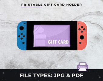 Porte-cartes cadeau imprimable pour jeu vidéo, porte-cartes cadeau imprimable Switch, fichier d'impression de porte-cartes cadeau, carte de jeu vidéo, cadeau imprimable pour joueur