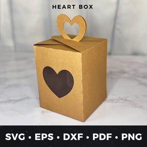 Scatola regalo a forma di cuore in formato SVG, scatola per bomboniere per baby shower, modello in formato PDF per scatola regalo 3D per matrimoni, scatola regalo con finestra a forma di cuore, scatola di carta fai da te per Cricut e Silhouette