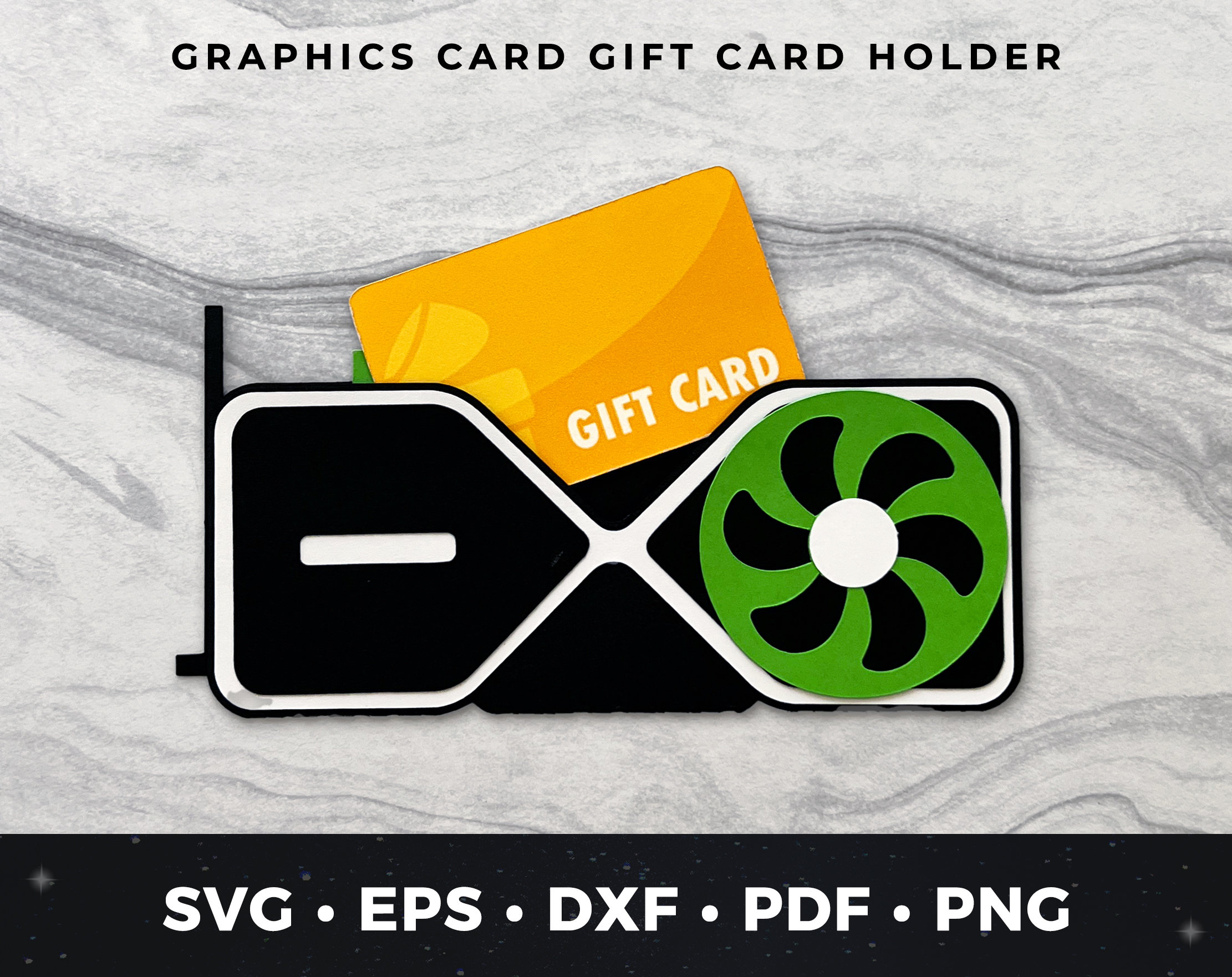 Porte-carte cadeau carte graphique, svg de carte vidéo, carte cadeau carte graphique, porte-carte cadeau PC Build, porte-monnaie PC Build svg, graphiq