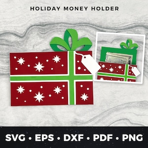 Christmas Money Holder svg, Christmas Present Money Holder svg, Holiday Money Holder svg, Christmas Money Gift Cut File, Christmas Money svg