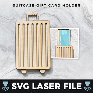 Reise-Geschenkkartenhalter svg, Koffer-Geschenkkartenhalter, Reisegeldgeschenk pdf | Laser Holz Geschenk Kartenhalter SVG, Laser bereit geschnitten Datei svg PDF