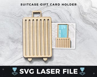 Travel Giftcard Holder svg, Suitcase Gift Card Holder, Travel Money Gift pdf | Laser Wood Gift Card Holder SVG, Laser Ready Cut File svg PDF