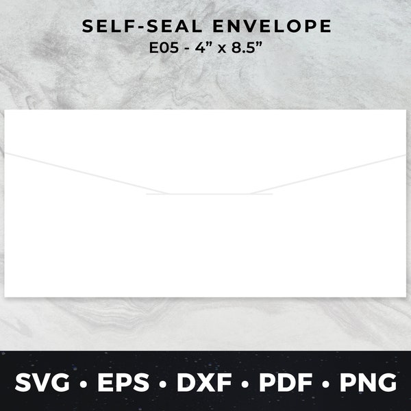 E05: 4" x 8.5" - Reusable Self Sealing Envelope svg, Envelope svg, Envelope Download, Self Seal Envelope svg, DIY Envelopes, Envelope vector