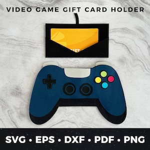 Porta carte regalo per controller di videogiochi in formato svg, carta regalo per videogiochi fai da te, file di taglio per controller di videogiochi, svg per videogiochi, carta regalo per videogiochi fai da te