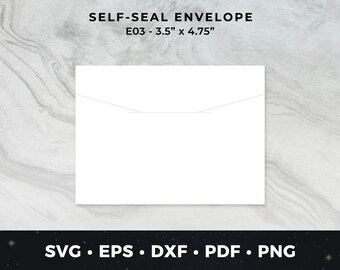 E03: 3.5" x 4.75" - Reusable Self Sealing Envelope svg, Envelope svg, Envelope Download, Self Seal Envelope, DIY Envelopes, Envelope vector